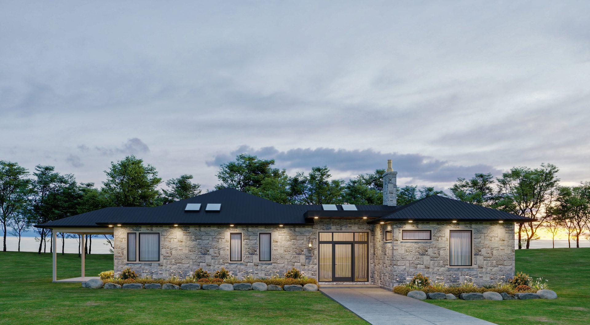 Rendering of the Caughey Cottage waterfront design